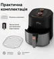 Аэрофритюрница 8 л, мультипеч электрический с терморегулятором, фритюрница без масла со съемной антипригарной корзиной, аэрогриль - изображение 7
