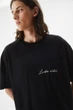 Футболка Pull & Bear чорний з принтом VAJOB145 XL - изображение 4