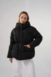 Женская зимняя куртка пуховик с камнями средней длины Clasna 995DW черная S - изображение 1