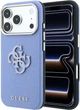 Etui na smartfon Guess Grained & Big Resin Logo do Apple iPhone 18 Pro Max / Apple iPhone 17 Pro Max Niebieskie (3666339655037) - obraz 1