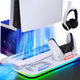 Док-станция Saitake STK-DZ501 для PlayStation 5 PS5 (версия с дисководом и Digital), охлаждение, зарядка 2 DualSense, держатель для наушников - изображение 5