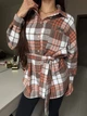 Кашемірова жіноча сорочка з поясом 1074, помаранчевий, one size - зображення 3