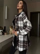 Кашемірова жіноча сорочка з поясом 1074, молочний, one size - зображення 4