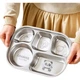 Детская тарелка COOKSS с разделителями, поднос для кормления младенцев из нержавеющей стали 304, обеденная тарелка для мальчиков и девочек, садовая посуда. - изображение 3