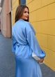 Блуза жіноча шовкова на запах з поясом (04426101) Блакитний 52-54 - зображення 5