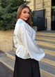 Женская блуза шовкова на запах с поясом (04426103) Белый 56-58 - изображение 5