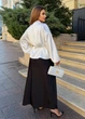 Женская блуза шовкова на запах с поясом (04426103) Белый 56-58 - изображение 6