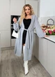Женский кардиган макси из искусственного меха норки (052787901) Серый 56-70 - изображение 2