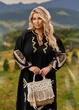 Сукня-вишиванка максі з льону з довгими рукавами (040337901) Чорний 62 - зображення 4