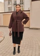 Женское классическое твидовое полупальто на межсезонье с подкладкой (060256802) Шоколадный 46-48 - изображение 1