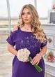 Женское летнее платье-миди из софта с вырезами на рукавах (060238301) Фиолетовый 54-56 - изображение 3
