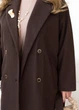 Пальто жіноче демісезонне класичне з поясом з діагонального твіду (060249004) Шоколадний 58-60 - зображення 3