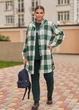 Спортивный костюм-тройка в клетку с кардиганом (060247802) Зеленый 50-52 - изображение 1