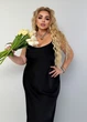 Платье-комбинация макси атласное с открытой спиной (04424805) Черный 48-50 - изображение 3