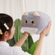 Мягкая детская игрушка-подушка Квадратный кот 40 см, плюшевый катокуб для объятий, серый - изображение 4