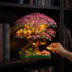 Великий 3D конструктор Дерево Сакура з будинком 1995 деталей з LED підсвічуванням, розвиваючий набір конструктор 15х15х16 см Рожевий - зображення 3