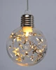 Ёлочный шар с LED-подсветкой 8 см, прозрачный со звёздами, тёплый белый свет - изображение 3
