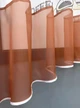 Тюль арка на кухню лен и шифон 2 шт. 300х170 см. Цвет молочный с терракотовым - изображение 2