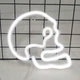Неоновый LED светильник «Череп» белый для стены на батарейках/USB 22х18 см - изображение 2