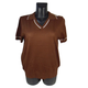 Джемпер поло кашемир с коротким рукавом one size коричневый Glsa 126143 - изображение 2