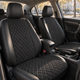 Авточехлы Alux Kia Optima 4 (JF) USA Черно-серые экокожа + алькантара (AL-1710) - изображение 3
