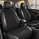 Авточехлы Alux Kia Optima 4 (JF) USA Черные экокожа + алькантара (AL-1706) - изображение 3