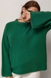 В'язаний джемпер oversize із широкими рукавами колір зелений розмір ONE SIZE FL_003584 - зображення 1