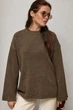 В'язаний джемпер oversize із широкими рукавами колір коричневий розмір ONE SIZE FL_003584 - зображення 2