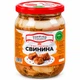 М'ясо Тушковане/Тушонка Свинина Ходорівський М'ясокомбінат (скло) 500 г - зображення 1