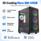 Корпус для ПК ID-Cooling Ware 300 ARGB Midi-Tower без БЖ MicroATX/Mini-ITX Mesh Black - зображення 1
