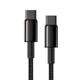 Кабель Baseus Tungsten Gold Fast Charging Data Cable Type-C to Type-C 100W 1m Black CATWJ-01 - зображення 1