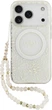 Etui na smartfon Guess IML Flowers Allover Electroplated with Pearl Strap MagSafe do Apple iPhone 18 Pro / Apple iPhone 17 Pro White (3666339673451) - obraz 1