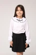 Блуза з довгим рукавом для дівчинки YUKI білий 134 ЦБ-00276955 - зображення 1