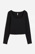 Лонгслів жіночий H&M 061199857_black S Чорний (6666000387127) - зображення 1