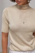 Водолазка-американка жіноча з коротким рукавом бежева One Size (63700) - изображение 1