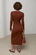 Сукня жіноча в’язана міді з блискавкою коричнева One Size (25123) - изображение 2