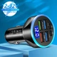 Швидка зарядка в прикурювач з цифровим дисплеєм: 4 USB + 2 Type-C, Power Delivery, QC3.0 - изображение 2