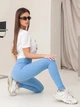 Жіночі лосини в рубчик із широким поясом ISSA PLUS XL Блакитний (issa1516642) - изображение 4
