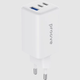 Сетевое зарядное устройство Proove Pocket GaN 65W QC4.0 PD3.0 2×USB Type-C + USB-A для ноутбука, смартфона и планшета, белое - изображение 2