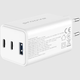 Сетевое зарядное устройство Proove Pocket GaN 65W QC4.0 PD3.0 2×USB Type-C + USB-A для ноутбука, смартфона и планшета, белое - изображение 4