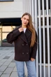 Жіноче пальто піджак UF-Fashion М-409 42 коричневий - зображення 1