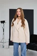 Жіноче коротке пальто піджак UF-Fashion М-409 42 бежевий - зображення 3