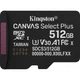 Карта пам'яті Kingston 512GB microSDXC class 10 UHS-I U3 V30 A1 Canvas Select Plus (SDCS3/512GBSP) - зображення 1