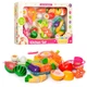 Игрушечная посуда Kitchen set на липучке, овощи фрукты 11 шт плита, корзина, посуда (FD301-4) - изображение 1