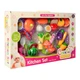 Игрушечная посуда Kitchen set на липучке, овощи фрукты 11 шт плита, корзина, посуда (FD301-4) - изображение 2