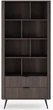 Книжный шкаф Frisco Верис 2Ш 882х380х1938 мм Дуб Дунин/Черный (23806-MEB3181) - изображение 3