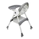 Стільчик для годування Kidoro One ST-6540 Dark Grey екошкіра, 5-точкові ремені, регулювання спинки, колеса зі стопорами, до 50 кг - зображення 3