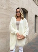В'язаний жіночий кардиган NASTIA, колір молочний, розмір onesize - изображение 1