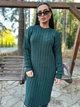Вʼязана сукня міді INTER, колір Смарагд, розмір One Size - зображення 3