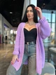 В'язаний жіночий кардиган NASTIA, колір бузковий, розмір onesize - изображение 5